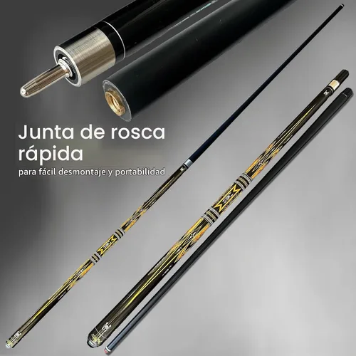 Vista 3 de Tai ba cues Juego de 2 tacos de billar con estuche, punta de cuero multicapa de 13 mm, 58 pulgadas, palo de billar profesional de madera de arce