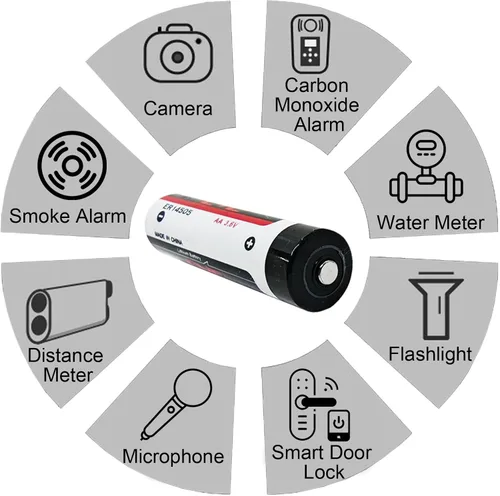 Vista 5 de WEIMAA - Paquete de 5 baterías de litio ER14505 3.6V 2700mAh LS14505 AA baterías de litio con conector 2.0