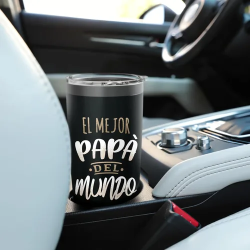 Vista 6 de El Mejor Papa Del Mundo Camisa Dia del Padre Ropa - Vaso aislado de acero inoxidable