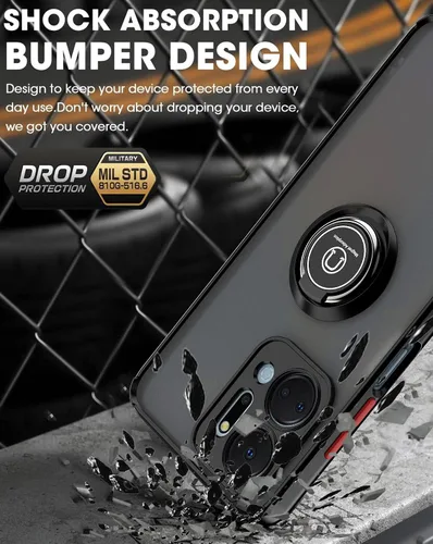 Vista 5 de QUIETIP Funda compatible con Xiaomi Redmi Note 12S con protector de pantalla, TPU + policarbonato duro a prueba de golpes, anillo magnético