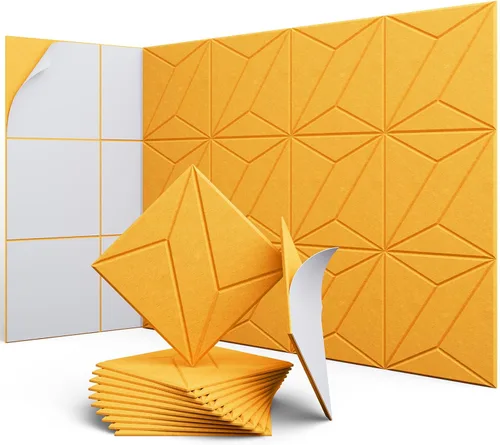 Vista 29 de Paneles hexagonales en forma de A, paquete de 12 paneles acústicos de alta densidad de 12 x 10 x 0.4 pulgadas para mejorar la reducción de ruido