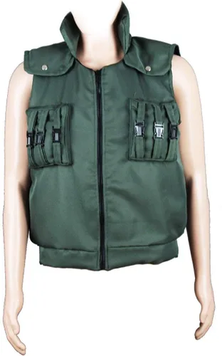Vista 2 de Chaleco de disfraz de anime para adultos, sin mangas, abrigo delgado, verde militar, XL, M