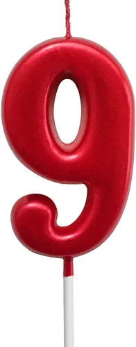 Vista 17 de NEWCANDLE - Velas de cumpleaños con purpurina roja