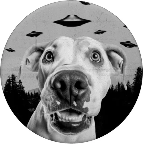 Vista 3 de Alien UFO Funny Dogo Argentino Dog Lover Hombres Mujeres Niños PopSockets intercambiables PopGrip