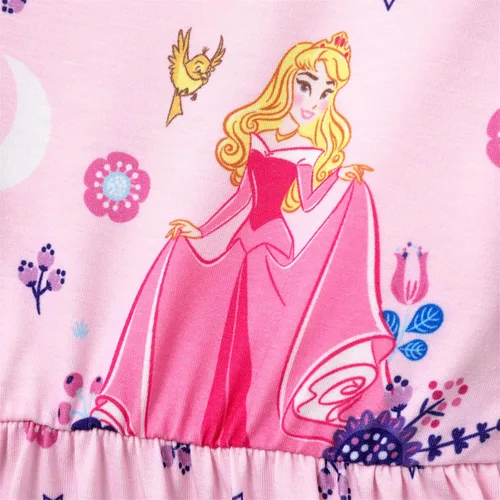 Vista 4 de Disney Princess Toddler Girl Dress Character Print Long Sleeve Playwear Dress 2-6 Years