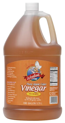 Vista 2 de Woeber's Vinagre de sidra de manzana puro, 5% de acidez, 128 onzas (jarra de 1 galón)