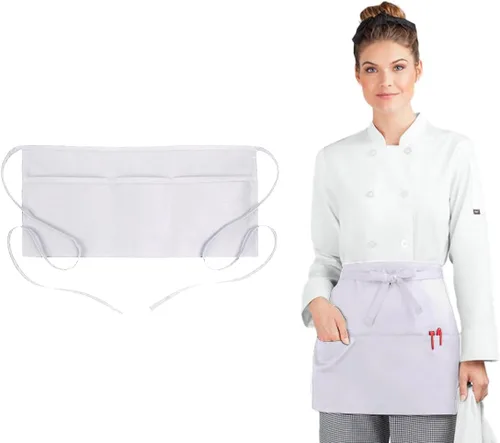 Vista 10 de Avalon Kitchen Server Aprons with 3 Pockets – 100% Polyester Waist Apron, 24x12 Inch Half Apron, Waitress Apron for Servers