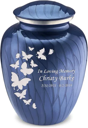 Vista 30 de Geturns Embrace Urnas de Cremación de Mariposa Personalizadas para Adultos para Cenizas Humanas I Urna Funeraria Grande Negra para Mujeres y Hombres