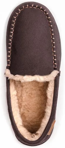 Vista 2 de Zigzagger - Pantuflas estilo mocasín de microgamuza y espuma viscoelástica, para hombre
