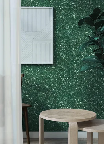Vista 5 de Kitico Papel de contacto con purpurina verde – 17.7 x 78.7 pulgadas – Papel tapiz decorativo autoadhesivo brillante para gabinetes, muebles, papel