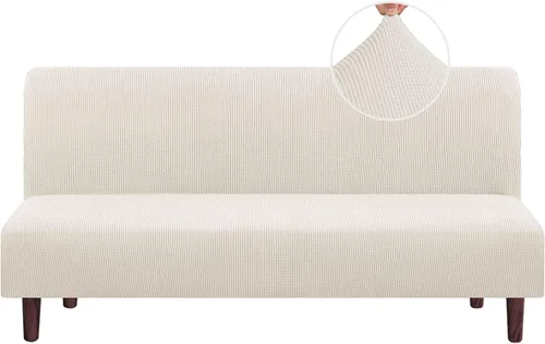 Vista 26 de PrinceDeco Funda elástica sin brazos para futón, funda deslizante para futón, funda para sofá de tamaño completo y cama de sofá de tamaño queen