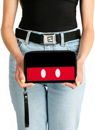 Vista 3 de Buckle-Down Cartera rectangular con cremallera de poliuretano para mujer, diseño de Mickey Mouse, 7.5 x 4.5 pulgadas, Mickey Mouse, Buckle-down Pu