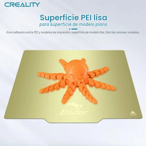 Vista 3 de Creality Placa de construcción oficial Ender 3, 235x235mm. Placa de cama magnética de doble cara con superficie lisa + texturizada, flexible