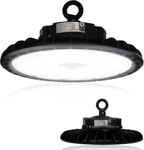 Vista 21 de RuggedGrade 100W Corvus II serie LED alta bahía UFO Warehouse Iluminación