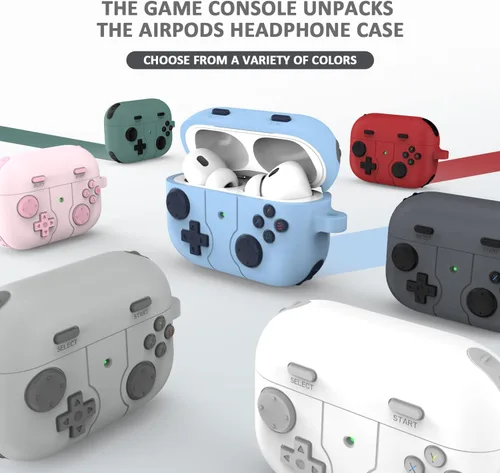 Vista 6 de RFUNGUANGO Funda para AirPods Pro 2 con llavero y kit de limpieza, diseño de jugador de juego, compatible con Apple AirPods Pro de 2ª/1ª