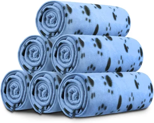 Vista 11 de Comsmart - Manta cálida con estampado de huellas para perros y gatos