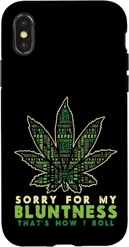 Vista 5 de iPhone 16 Sorry Bluntness How I Roll Weed Cannabis 420 THC Stoner Gift Case