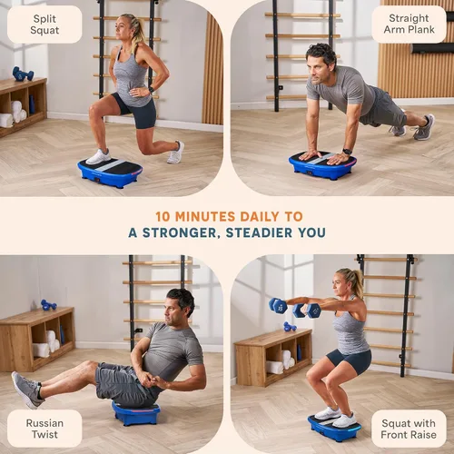 Vista 9 de Lifepro Vibration Plate Exercise Machine Models with LED, or Auto Start Features — Oscillation Shake Board with Remote & Non-Slip Surface — Whole