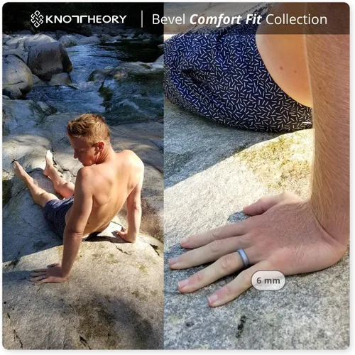Vista 21 de Knot Theory - Anillo de boda de silicón para hombres y mujeres Anillos de goma finos de calidad superior con gran estilo, comodidad; son ideales
