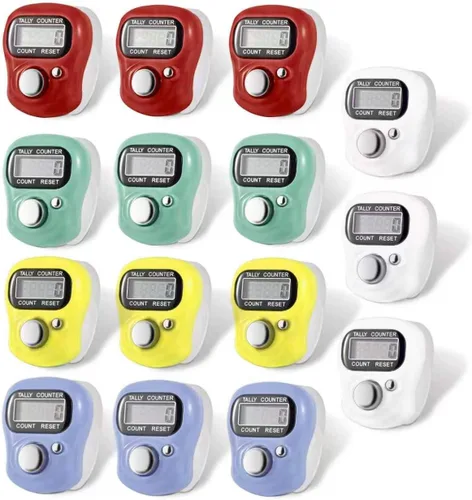 Vista 6 de TESEAS Contador Electrónico de Dedos, Contador de Mano con Pantalla LCD Digital de 5 Dígitos, Mini Contador de Clicks, Contadores Resetables