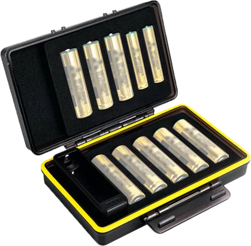 Vista 11 de Organizador compacto de almacenamiento de batería 18650, caja de batería de plástico duro para 6 baterías 18650, resistente al agua y fácil