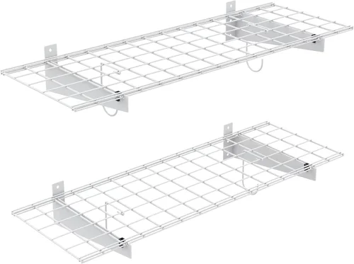 Vista 11 de TORACK Paquete de 2 Estantes de Pared para Garaje, Estantes de Alambre Montados en la Pared de 15" x 45" para Garaje de Servicio Pesado, Estantería
