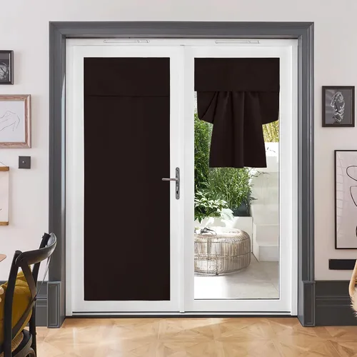 Vista 10 de RYB HOME Cortinas de oscurecimiento de habitación para puerta francesa, cortinas de ventana para puertas de vidrio, aislamiento térmico, cortina