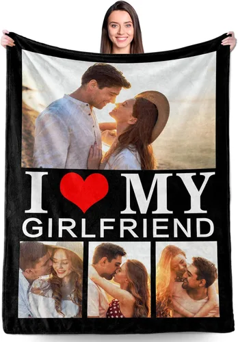 Vista 12 de Manta personalizada con fotos, regalos personalizados para el día de San Valentín para él y ella, mantas personalizadas de franela suave