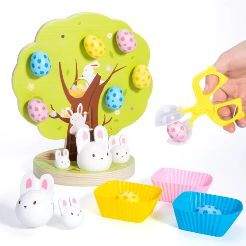 Vista 9 de Woodtoe Juguetes de habilidad motora fina para niños pequeños, juguetes sensoriales de madera Montessori para niños pequeños de 3, 4, 5, 6 años