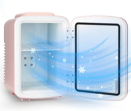 Vista 16 de HealSmart Mini refrigerador portátil, refrigeradores compactos enfriadores y calentadores de 4 litros 6 latas, con ventana de observación, 100%