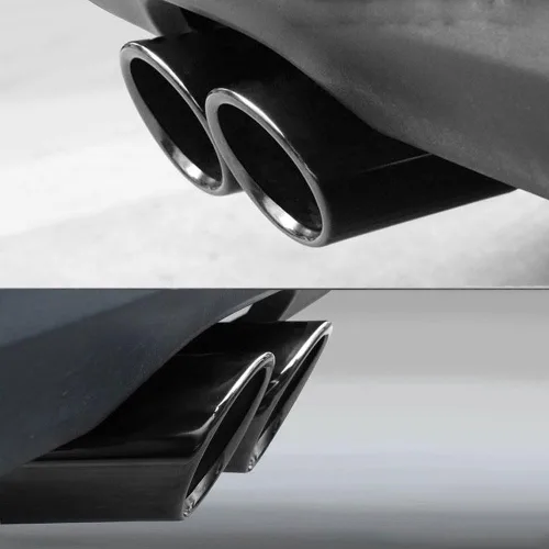 Vista 3 de Dsycar Silenciador de tubo de escape de coche de acero inoxidable con revestimiento negro pulido compatible con VW Volkswagen JETTA 2009-2018