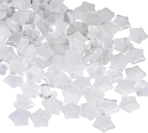 Vista 13 de Rockcloud Paquete de 10 piedras de bolsillo de cristal en forma de estrellas, piedras pulidas para la preocupación para la curación de reiki, yoga