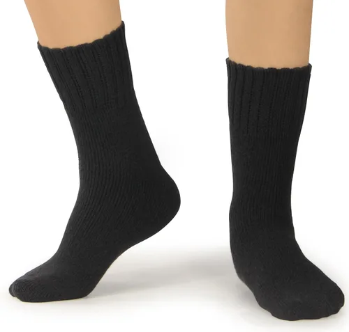 Vista 4 de BomKinta Calcetines para botas para hombre, calcetines de invierno sólidos gruesos y cálidos, talla 7-12