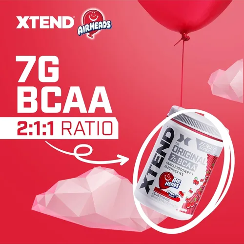Vista 2 de Xtend Polvo Original BCAA, 7g de BCAAs y 2.5g de L-Glutamina para la Recuperación Muscular, Hidratación y Músculo Delgado, Bebida Sin Azúcar