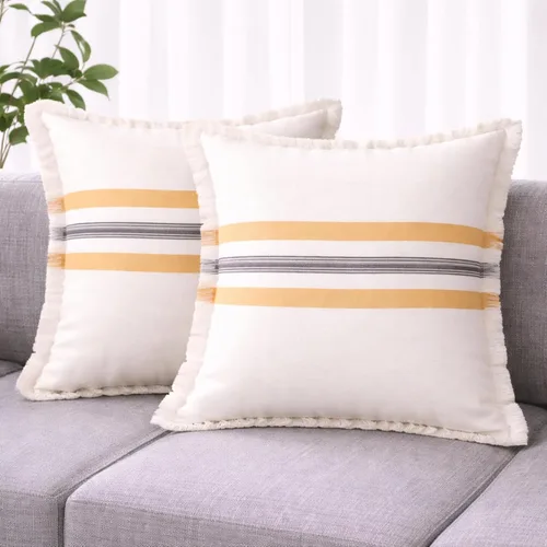 Vista 9 de Folkulture Juego de 4 fundas de almohada navideñas de 18 x 18 pulgadas, 100% algodón, para decoración del hogar, fundas de cojín decorativas o Noel