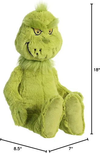 Vista 7 de Aurora® Figura de Dr. Seuss™ Grinch de Peluche - Peluche Oficialmente Licenciado para Juego Imaginativo - Perfecto para Niños y Adultos - Verde 50.8