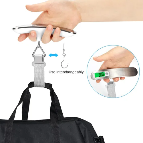Vista 4 de Báscula de equipaje de alta precisión báscula de equipaje portátil para maleta, báscula digital de mano electrónica de 110 libras110.2 lbs