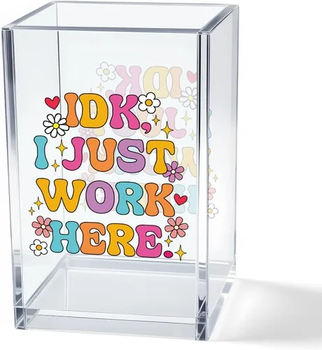 Vista 17 de It's Fine I'm Fine Soporte para Lápices y Bolígrafos Cosméticos de Acrílico, Divertido Soporte para Bolígrafos de Gato Negro, Regalo para Amantes