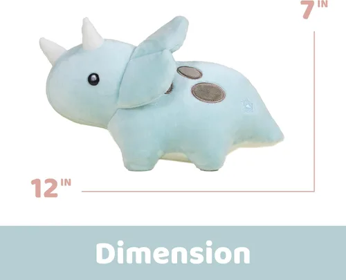 Vista 4 de Bellzi Triceratops - Lindo juguete de peluche de animal de peluche, adorable juguete de dinosaurio suave y regalos, regalo perfecto para niños