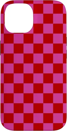 Vista 4 de Red Pink Checkered Checked Pattern Check Design #019 Case for iPhone 17