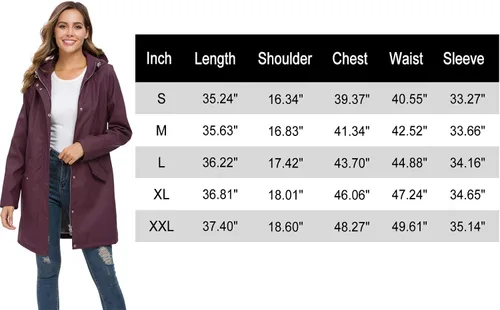 Vista 7 de Fahsyee Raincoat Women, Rain Jacket Waterproof Raincoat Hooded Windbreaker Outdoor Long Active