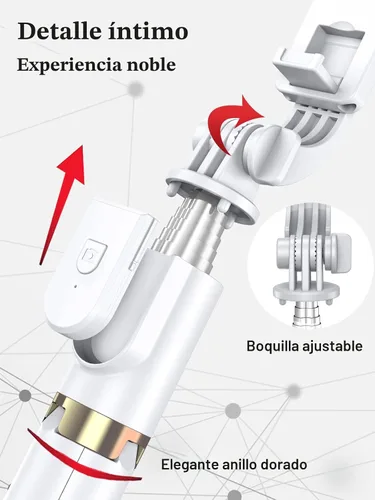 Vista 3 de Trípode para selfie stick con control remoto inalámbrico, trípode para selfie stick de 46 pulgadas con luz de relleno LED, para iPhone 16/15/14/14