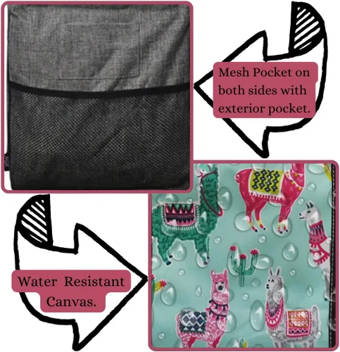 Vista 452 de NGIL Bolsa de comestibles reutilizable extra grande plegable de gran tamaño para comestibles, almacenamiento, picnic, playa, Estampado