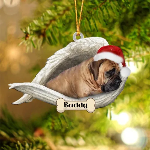 Vista 21 de Afghan Hounds - Adorno de Navidad con alas de ángel durmiente, recuerdo personalizado para perros 2024, adorno de forma acrílica, regalos