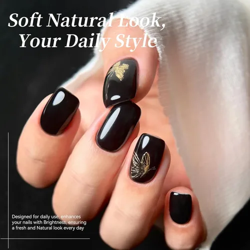 Vista 3 de Born Pretty - Esmalte de uñas de gel negro, diseño de Halloween negro opaco Negro puro
