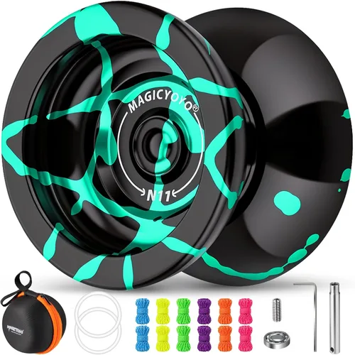 Vista 8 de MAGICYOYO N11 Yo-yo profesional no sensible para avanzados, yo-yo de trucos de metal de modo dual con rodamiento de yo-yo sensible para niños