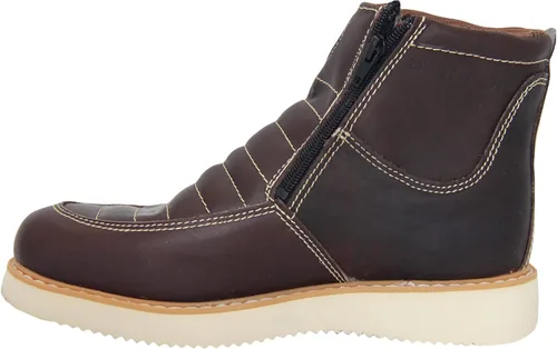 Vista 4 de The Western Shops Bota de trabajo de cuero con doble cremallera para hombre (10.5, café)