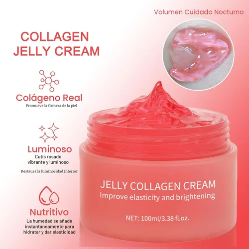 Vista 5 de Crema de Colágeno en Gel - Contiene Niacinamida y Colágeno Hidrolizado Liofilizado - Elasticidad e Hidratación - Reduce Líneas Finas y Opacidad