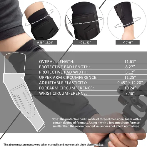 Vista 2 de Protector de brazo de tiro con arco, manga de enfriamiento para brazo con cobertura completa, diseño de antebrazo para mano derecha izquierda