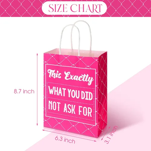Vista 2 de Containlol 8 bolsas de regalo divertidas con asas de 8.7 x 6.3 x 3.1 pulgadas, bolsa de cumpleaños reutilizable para adultos, tamaño mediano